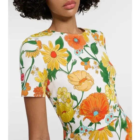 Stella McCartney Floral Mini Dress Sustainable Viscose Sz 44 NWT Spring Summer - Picture 14 of 16